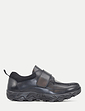 Pegasus Leather Wide Fit Touch Fasten Walking Shoe - Black