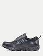 Pegasus Leather Wide Fit Touch Fasten Walking Shoe - Black