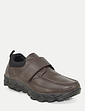 Pegasus Leather Wide Fit Touch Fasten Walking Shoe - Brown