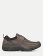 Pegasus Leather Wide Fit Touch Fasten Walking Shoe - Brown