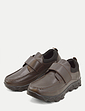 Pegasus Leather Wide Fit Touch Fasten Walking Shoe - Brown