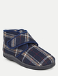 Sherpa Lined Wide Fit Bootie Slipper - Navy