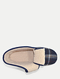 Sherpa Lined Wide Fit Bootie Slipper - Navy