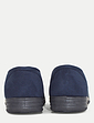 Dr Keller Wide Fit Fleece Lined Memory Foam Slipper - Navy