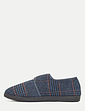 Dr Keller Wide Fit Faux Fur Lined Touch Fasten Slipper - Navy