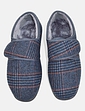 Dr Keller Wide Fit Faux Fur Lined Touch Fasten Slipper - Navy