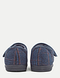 Dr Keller Wide Fit Faux Fur Lined Touch Fasten Slipper - Navy