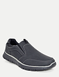 Dr Keller Wide Fit Slip On Trainer Shoe - Black