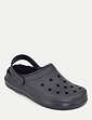 Fleece Lined Wide Fit Clog - Black