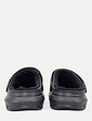 Fleece Lined Wide Fit Clog - Black