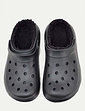 Fleece Lined Wide Fit Clog - Black