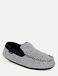 Farah Wide Fit Fleece Lined Moccasin Slipper - Black