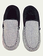 Farah Wide Fit Fleece Lined Moccasin Slipper - Black