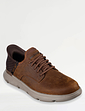 Skechers Leather Wide Fit Sip In Shoe - Brown