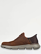 Skechers Leather Wide Fit Sip In Shoe - Brown