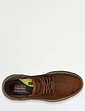 Skechers Leather Wide Fit Sip In Shoe - Brown