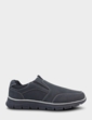 Dr Keller Wide Fit Slip On Trainer Shoe - Black