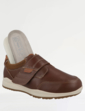DB Shoes Mens Leather Touch Fasten Trainer Darwin Extra Wide - Chestnut