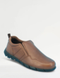 Pegasus Leather Extra Wide Slip On Shoe - Brown