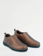 Pegasus Leather Extra Wide Slip On Shoe - Brown