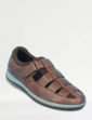 Pegasus Leather Wide Fit Sandal Shoe - Brown