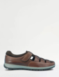 Pegasus Leather Wide Fit Sandal Shoe - Brown