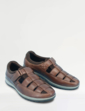 Pegasus Leather Wide Fit Sandal Shoe - Brown