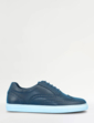 Pegasus Leather Wide Fit Brogue Trainer - Navy