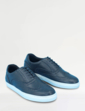 Pegasus Leather Wide Fit Brogue Trainer - Navy