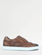 Pegasus Leather Wide Fit Brogue Trainer - Tan