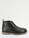 Pegasus Leather Wide Fit Derby Boot with Side Zip - Black