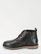 Pegasus Leather Wide Fit Derby Boot with Side Zip - Black