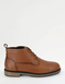 Pegasus Leather Wide Fit Derby Boot with Side Zip - Tan