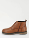 Pegasus Leather Wide Fit Derby Boot with Side Zip - Tan