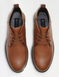 Pegasus Leather Wide Fit Derby Boot with Side Zip - Tan