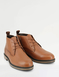 Pegasus Leather Wide Fit Derby Boot with Side Zip - Tan