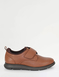 Pegasus Ortholite Premium Touch Fasten Wide Fit Leather Shoes - Brown