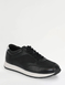 Pegasus Leather Wide Fit Trainer - Black