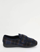 Extra Wide Fit Touch Fasten Outdoor Sole Slipper - Navy