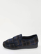 Extra Wide Fit Touch Fasten Outdoor Sole Slipper - Navy