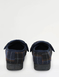 Extra Wide Fit Touch Fasten Outdoor Sole Slipper - Navy