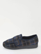 Extra Wide Fit Touch Fasten Outdoor Sole Slipper - Navy