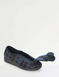 Extra Wide Fit Touch Fasten Outdoor Sole Slipper - Navy