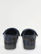 Extra Wide Fit Touch Fasten Outdoor Sole Slipper - Navy