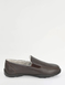 Leather Wide Fit Sherpa Lined House Shoe - Brown
