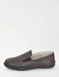Leather Wide Fit Sherpa Lined House Shoe - Brown