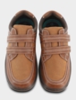 Cushion Walk Wide G Fit Touch Fasten Shoes with Gel Pad - Brown