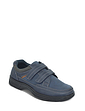 Cushion Walk Wide G Fit Touch Fasten Shoes with Gel Pad - Navy