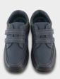Cushion Walk Wide G Fit Touch Fasten Shoes with Gel Pad - Navy