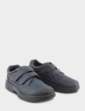 Cushion Walk Wide G Fit Touch Fasten Shoes with Gel Pad - Navy